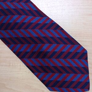 Red and Blue Chevron Pattern Tie
